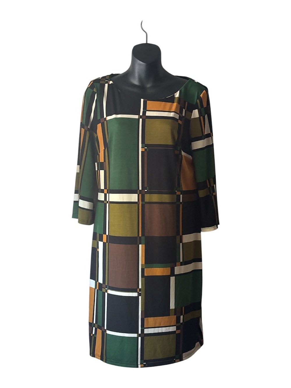 Signature by Bobbie Bee Multi-Color Geometric Vintage Retro Dress